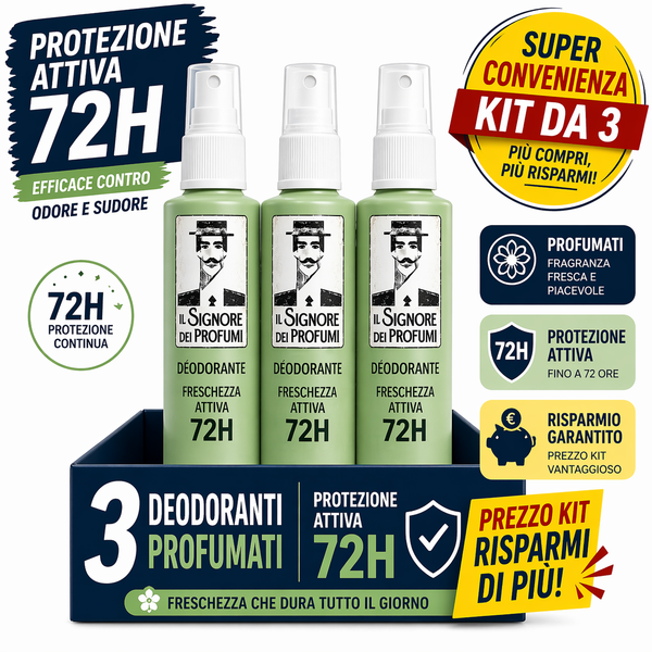 Kit 3 Deodoranti Profumati 72H Spray 100 ml N.28 – Ispirati a Megamare Orto Parisi