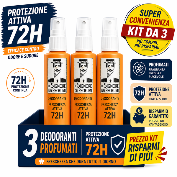 Kit 3 Deodoranti Profumati 72H Spray 100 ml N.47 – Ispirati a Gozo Jeroboam