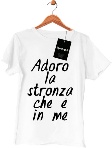 Maglietta Adoro la stronza che è in me - Bianco - Promo