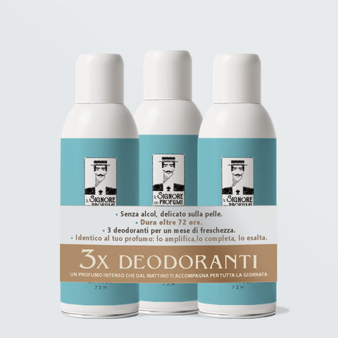 Confezione da 3 DEODORANTI Spray n.00 - 100 ml - Ispirato a Bianco Latte di Giardini di Toscana