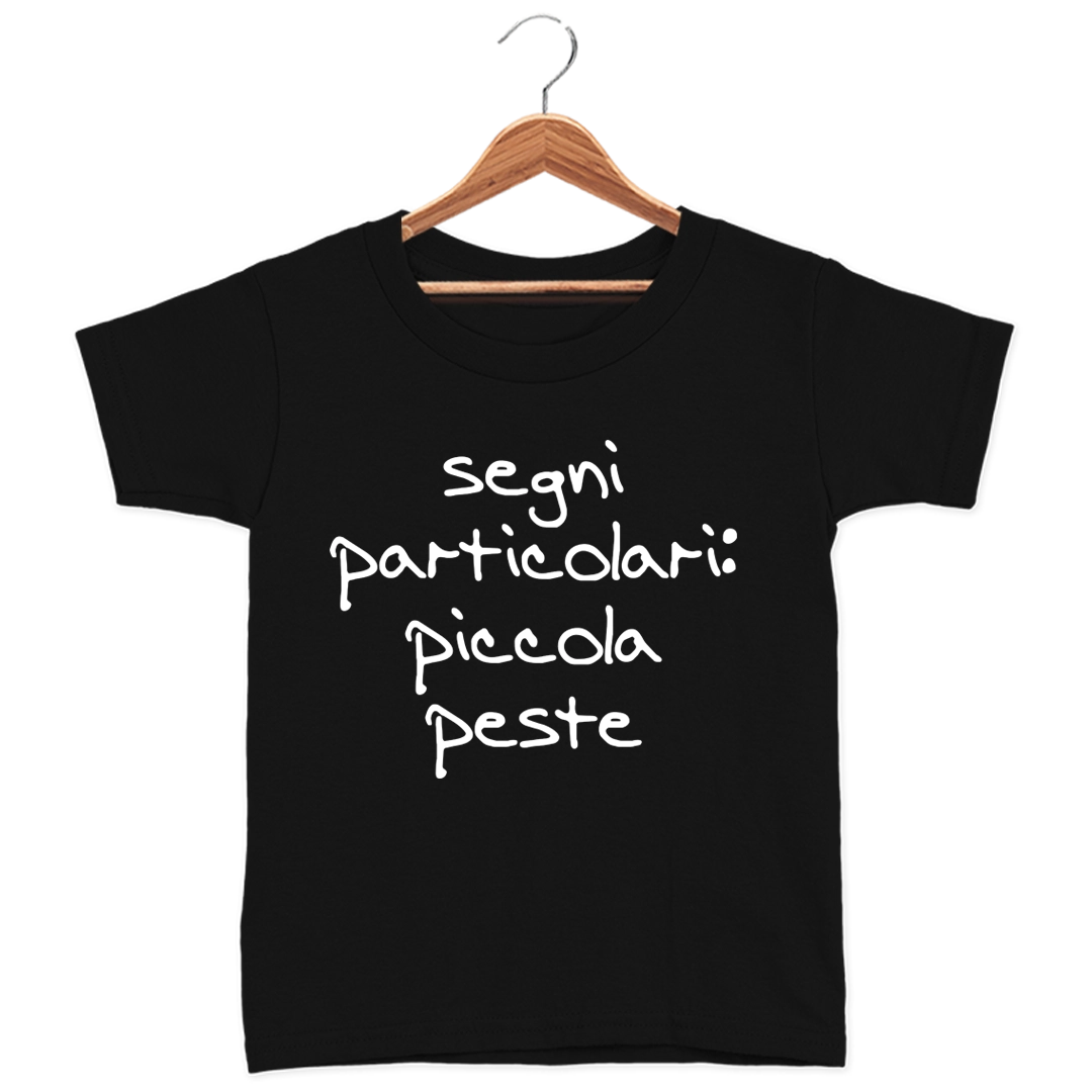 T-Shirt Nera Kids segni particolari : piccola peste