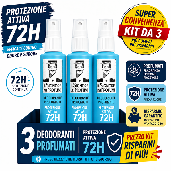 Kit 3 Deodoranti Profumati 72H Spray 100 ml N.00 – Ispirati a Bianco Latte Giardini di Toscana