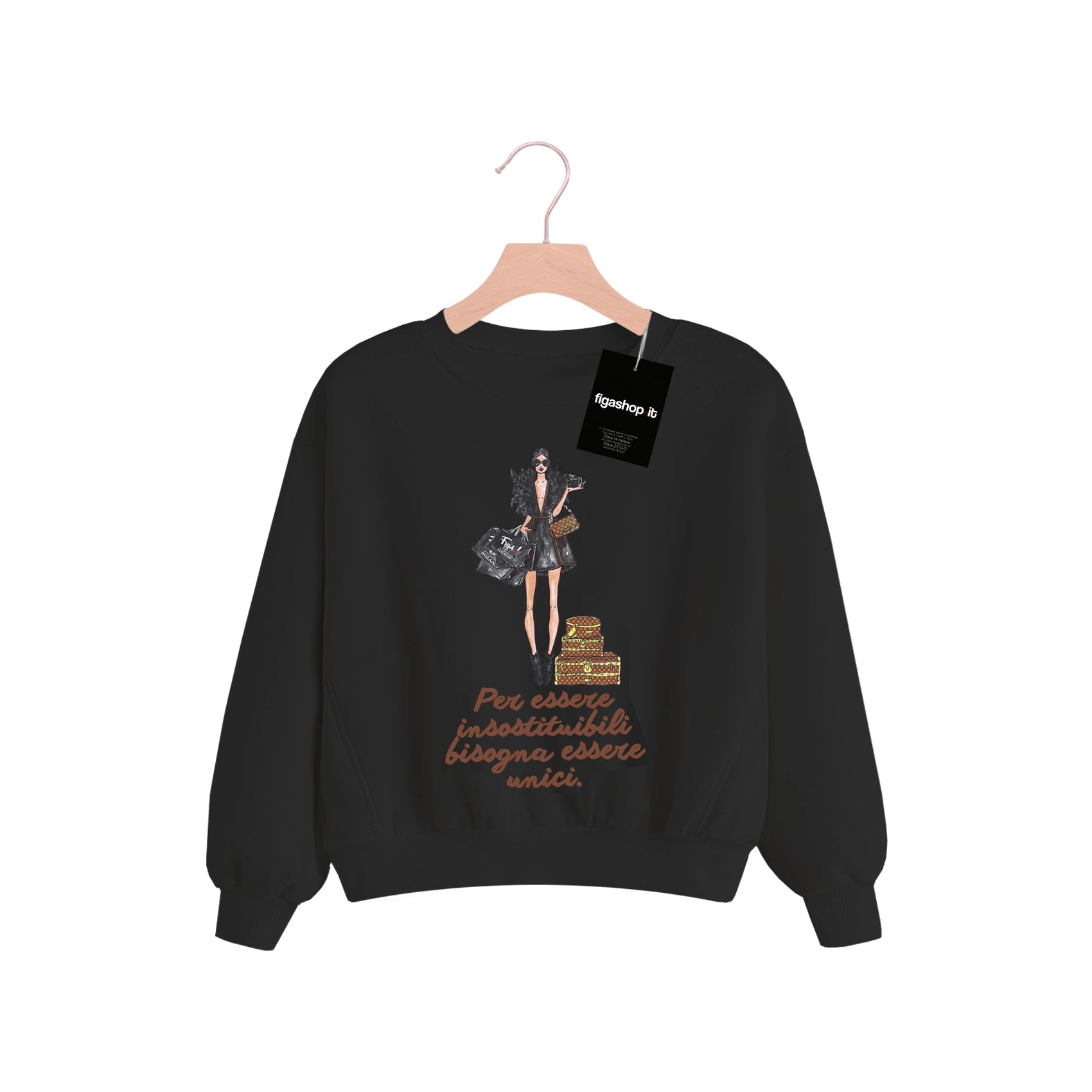 Felpa Bambino Per essere insostituibili bisogna essere unici - Nera