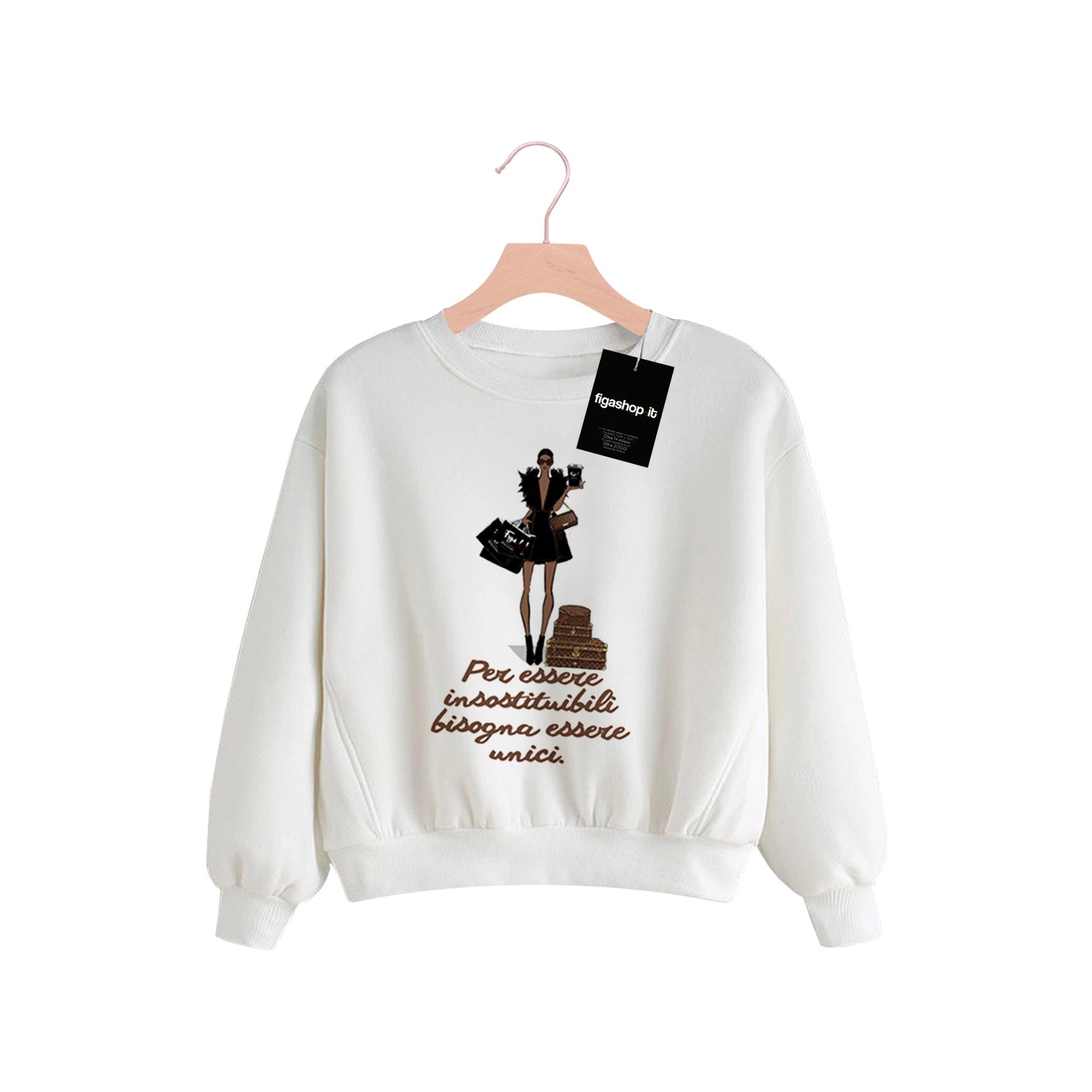 Felpa Bambino Per essere insostituibili bisogna essere unici - Bianca