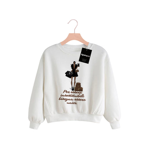 Felpa Bambino Per essere insostituibili bisogna essere unici - Bianca