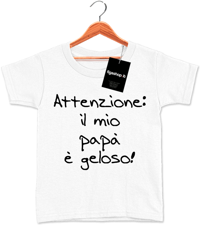T-Shirt Kids Attenzione il mio papà è geloso