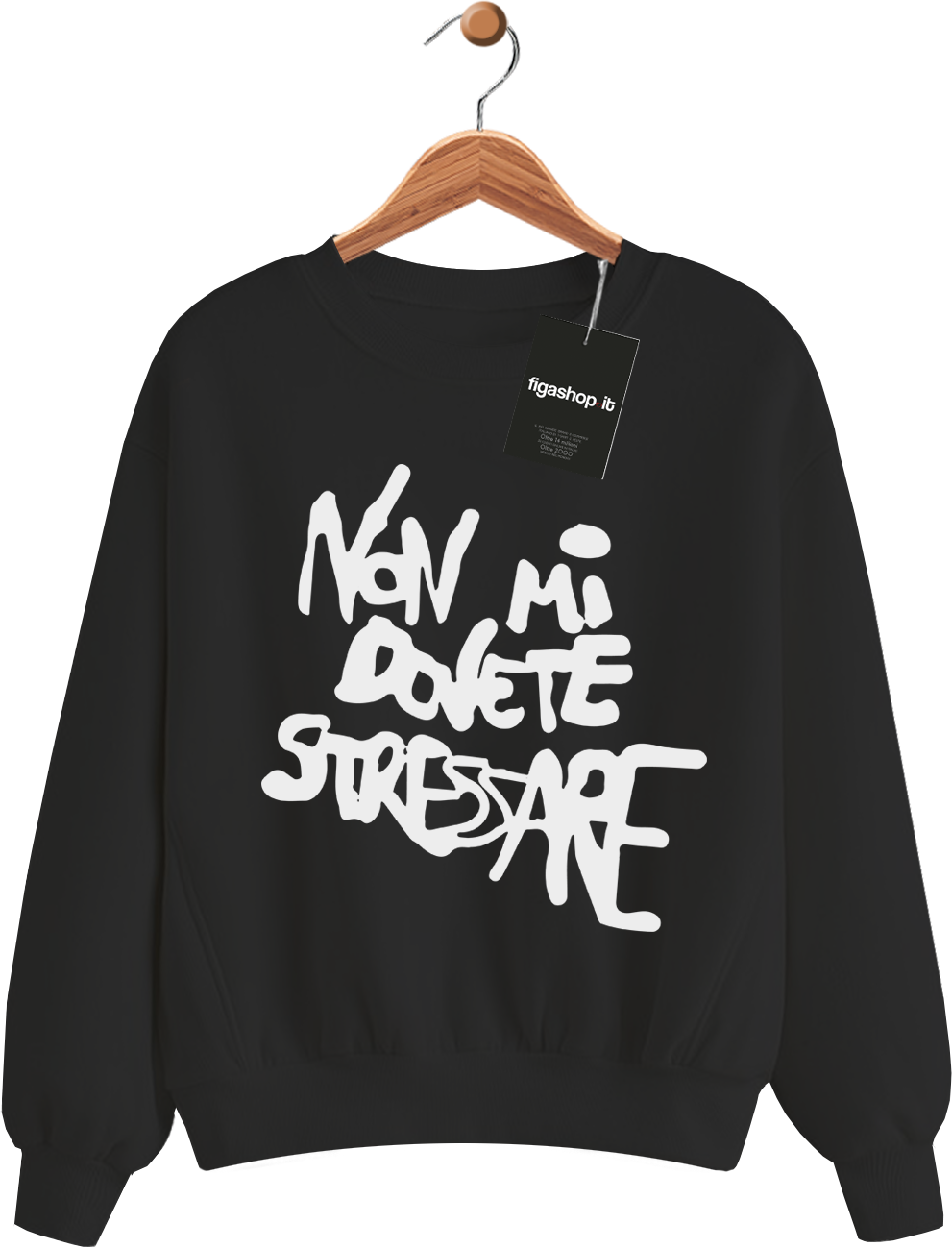 Felpa Non mi dovete stressare - Nera