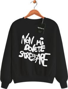 Felpa Non mi dovete stressare - Nera